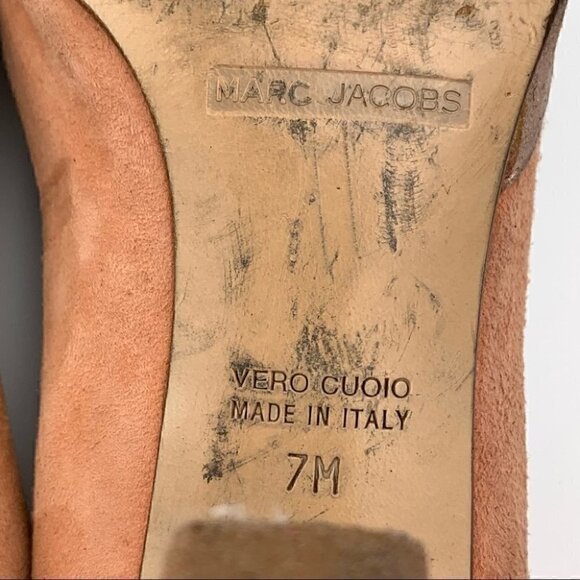 Marc jacobs heels 7 peach rose gold Italian suede Y2k vintage - Picture 7 of 11